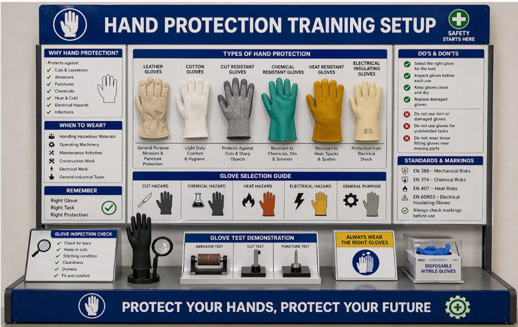 Hand Protection Training Setup at the ICAT Safety Excellence Centre