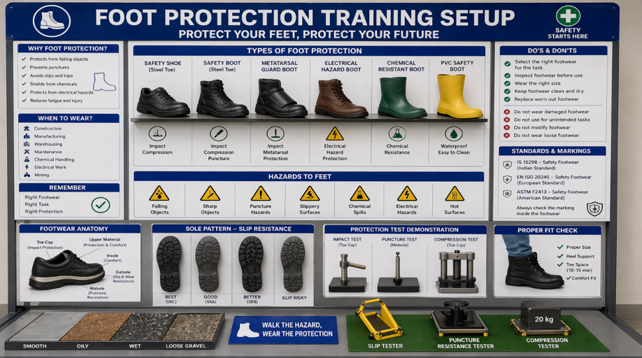 Foot Protection Training Setup at the ICAT Safety Excellence Centre